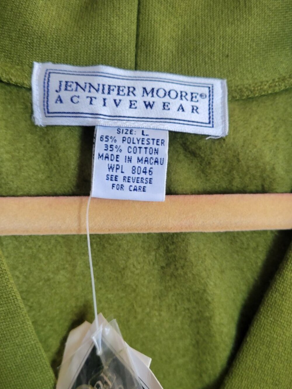 Vintage Jennifer Moore Activewear Olive Green Cardigan – NWT – Size L - Picture 3 of 14